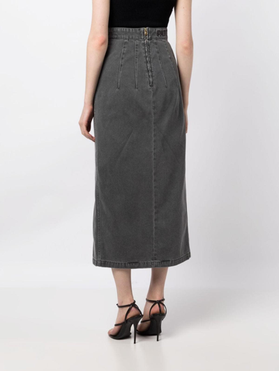 Shop Palto' Medallion Midi Skirt In Grey
