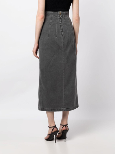 Shop Palto' Falda Semilarga - Gris In Grey