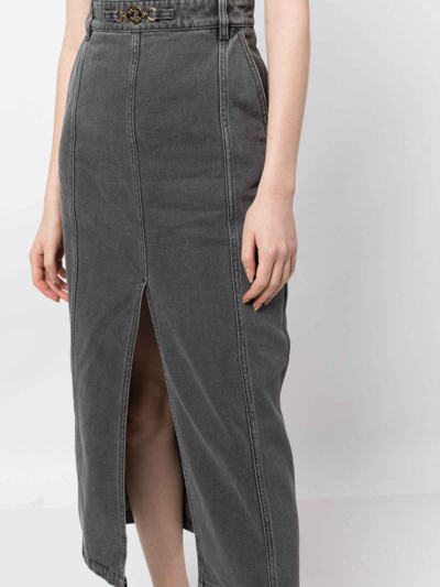 Shop Palto' Falda Semilarga - Gris In Grey