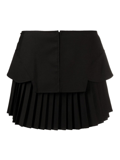 Shop Andreädamo Pleated Miniskirt In Black