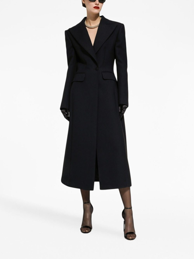 Shop Dolce & Gabbana Long Double-breasted Coat In Black