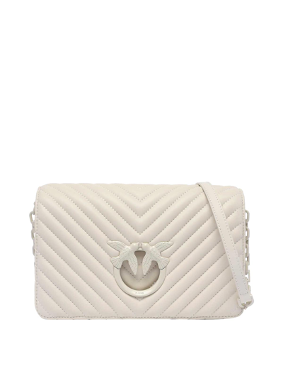 Shop Pinko Love Classic Click Crossbody Bag In White