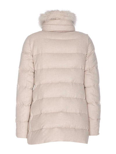 Moorer Dorado-fur-ls9 Padded Jacket In Beis