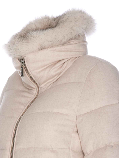 Shop Moorer Dorado Fur Jacket In Beis