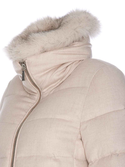Moorer Dorado-fur-ls9 Padded Jacket In Beis