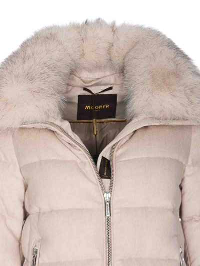 Shop Moorer Dorado Fur Jacket In Beis