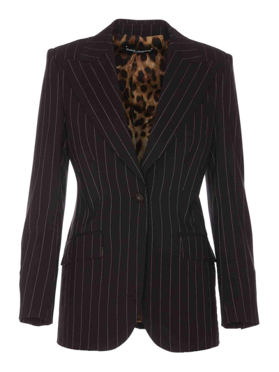 Shop Dolce & Gabbana Blazer Jacket In Brown