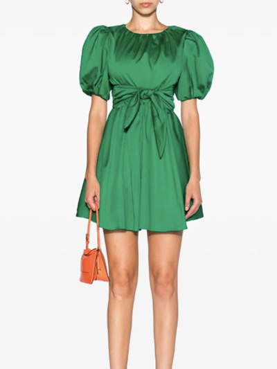Shop Alice And Olivia Puff Sleeve Dress In Green