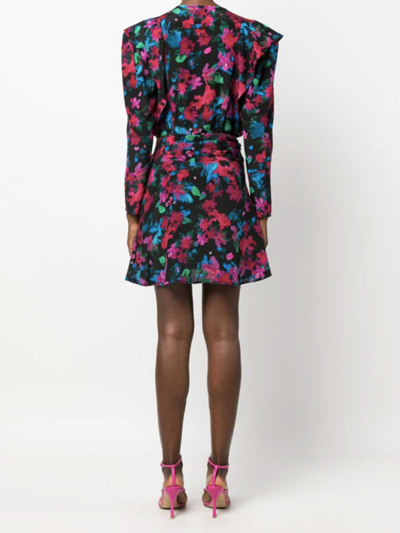 Iro Floral-print V-neck Silk Minidress In Multicolour