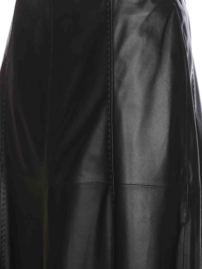 Shop Arma Leather Marbella Long Skirt In Black