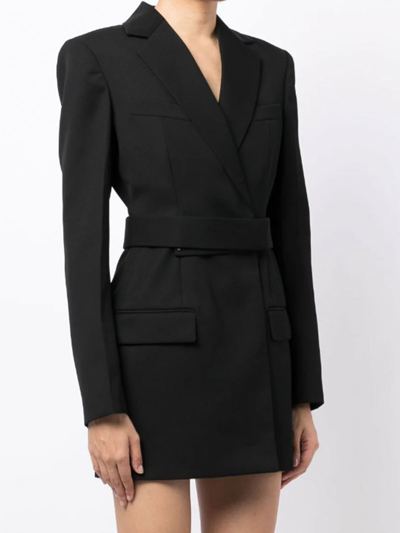 Alexander Wang Belted Blazer Mini Dress In Negro