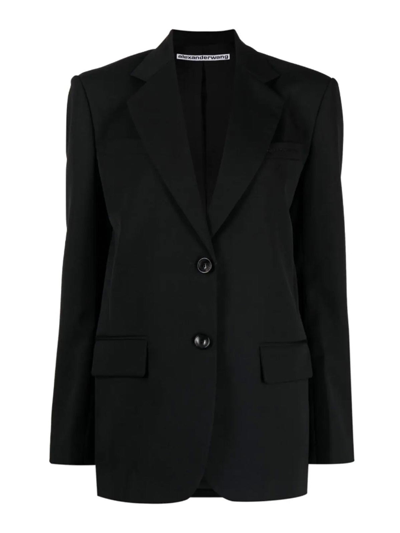 Shop Alexander Wang Single-breasted Blazer Jacket In Black