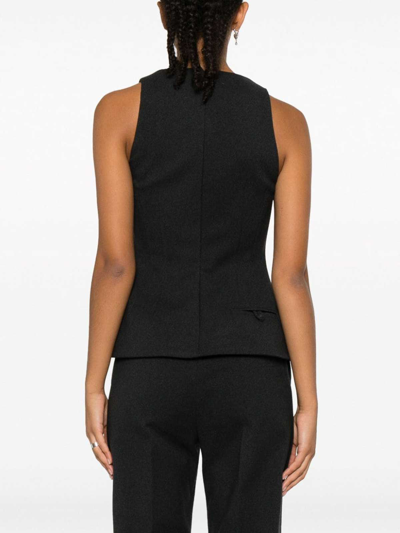 Philosophy Di Lorenzo Serafini Polyester Top With Sweetheart Neckline And Peplum Hem In Gris