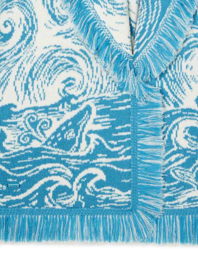 Shop Alanui `antarctic Expedition` Knit Cardigan In Blue