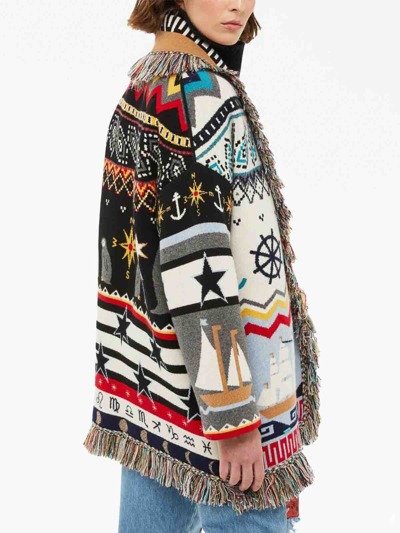 Shop Alanui `mysteries Patchwork` Knit Cardigan In Multicolour