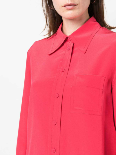 Shop Lanvin Long Sleeve Regular Fit Shirt In Red