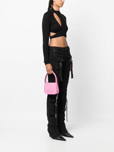 Shop Blumarine Patent Bag In Dark Pink