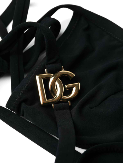 Dolce & Gabbana Triangle Bikini Set In Black