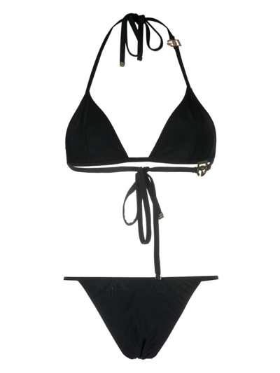 Dolce & Gabbana Triangle Bikini Set In Black