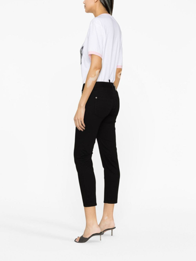 Shop Dsquared2 Medium Waist Cropped In Negro