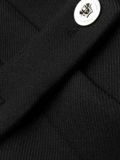 Versace Cavalry Viscose Twill Mini Dress In Black