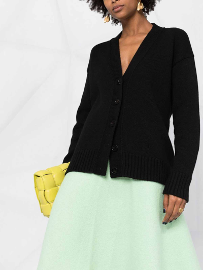 Jil Sander V-neck Button-fastening Cardigan In Black