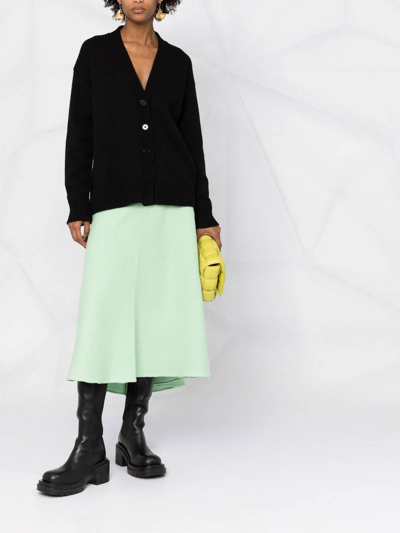 Jil Sander V-neck Button-fastening Cardigan In Black