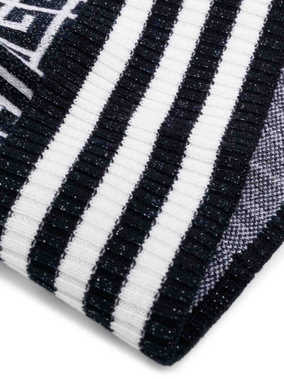 Shop Balmain Monogram Wool Beanie In Black