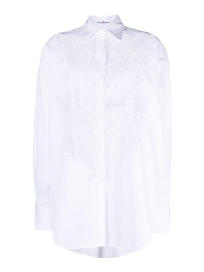 Shop Ermanno Scervino Lace Pattern Shirt In White