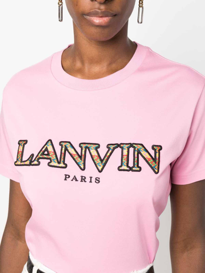 Shop Lanvin Logo T-shirt In Rosado
