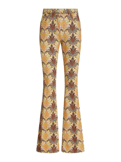 Shop Etro Graphic-print Flared Jeans In Blue