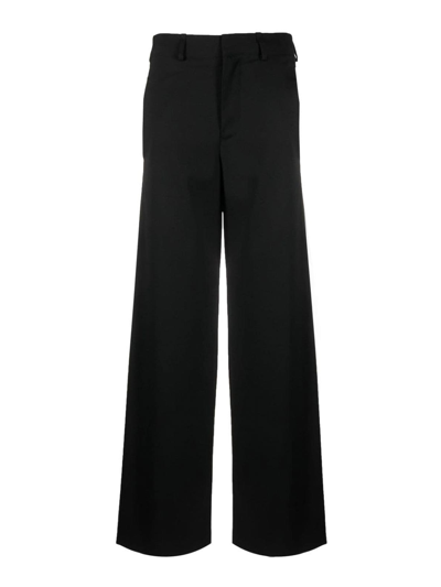 Shop Mm6 Maison Margiela Wide-leg Trousers Logo In Black
