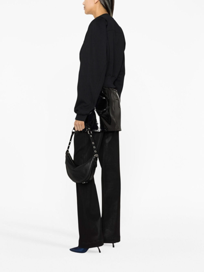 Off-white Cotton Sweatshirt With Frontal Logo In Negro