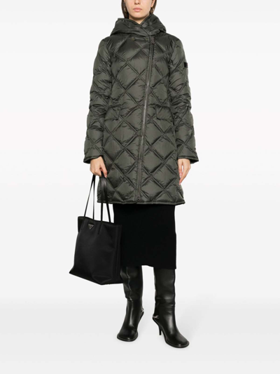 Shop Peuterey Hooded Quilted Coat In Black