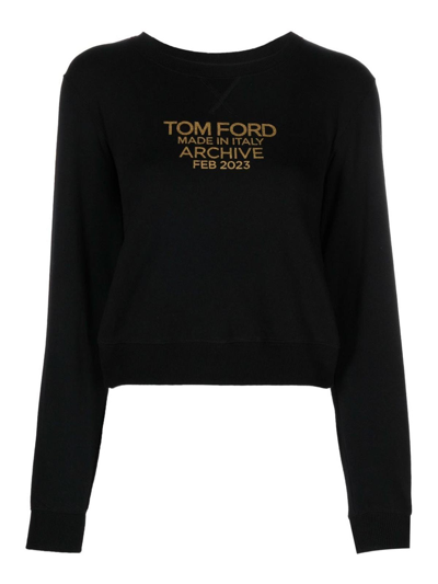 Shop Tom Ford Logo-print Sweatshirt In Black