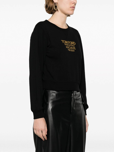 Shop Tom Ford Logo-print Sweatshirt In Black