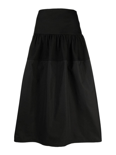 Shop Jil Sander A-line High-waist Tiered Skirt In Black