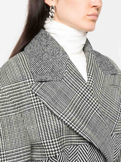 Tom Ford Houndstooth-pattern Belted Coat In Black