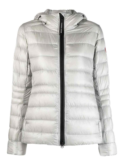 Shop Canada Goose Silver Cypress Padded Hooded Jacket