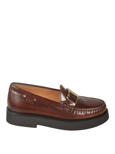 Shop Tod's Loafers In Marrón