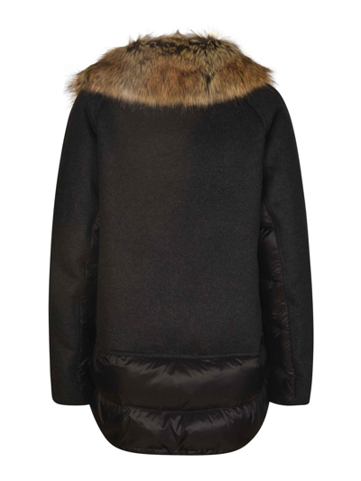 Shop Fay Padded Fur Coat In Brown