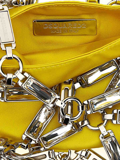 Dsquared2 Cage Embellished Chain-link Detailed Tote Bag In Yellow