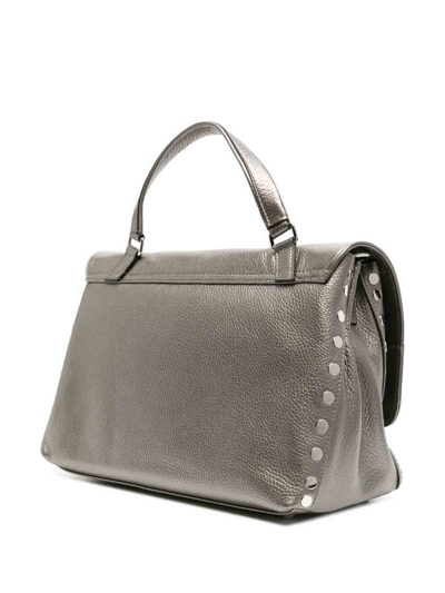 Shop Zanellato Postina M Daily Leather Handbag In Grey