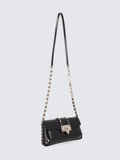 Valentino Women's Rockstud Brushed Calfskin Shoulder Bag In Black