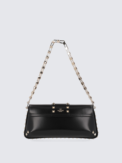 Valentino Women's Rockstud Brushed Calfskin Shoulder Bag In Black