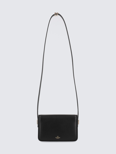 Shop Valentino Vlogo Bag In Smooth Calfskin In Black