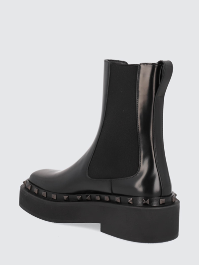 Valentino Black Rockstud M-way Ankle Boots In Black