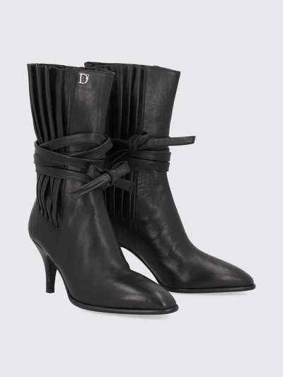 Shop Dsquared2 Ankle Boots With Pliss Motif In Black