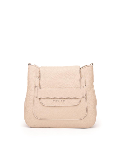 Shop Orciani Dama Soft Midi Bag In Leather In Beige