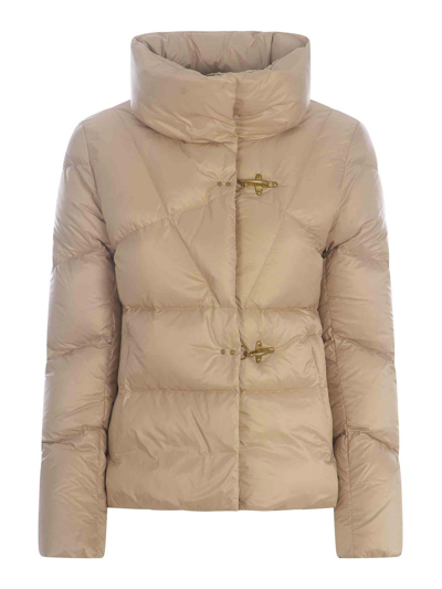 Shop Fay Short Down Jacket  In Nylon In Beis